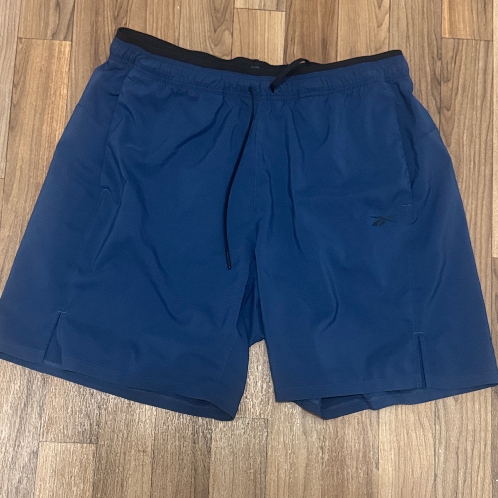 Reebok Men's Royal Blue Athletic Drawstring Shorts